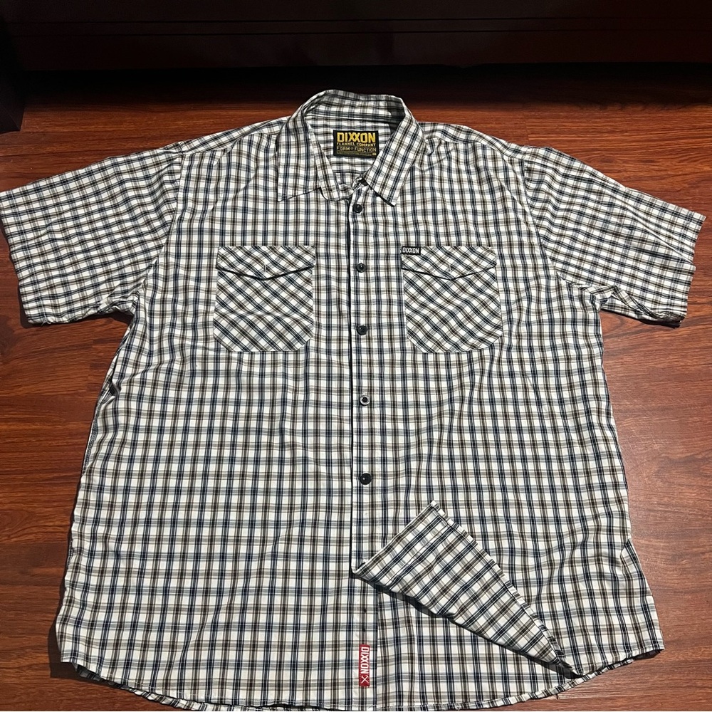 Dixxon Flannel Short Sleeve Button Up Mens White XXXL Bamboo